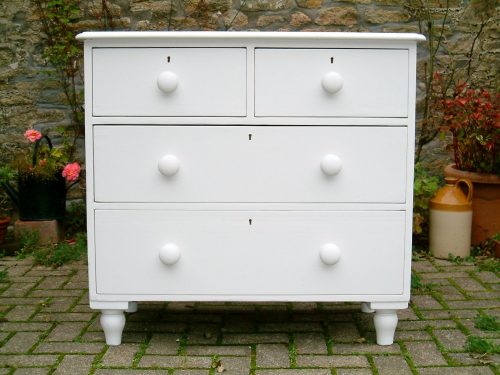 Painted Antique Pine Chest of Drawers
